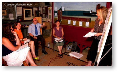 Nicky presenting with flipchart